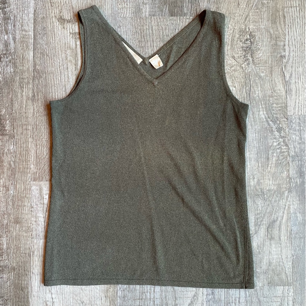 Dana Buchman Knit Tank Olive Green Size Large